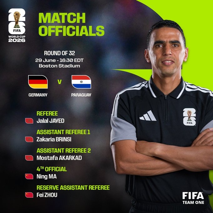 FIFA确认马宁四哨德国vs巴拉圭,周飞候补助理裁判 FIFA确认马宁四哨德国vs巴拉圭,周飞候补助理裁判